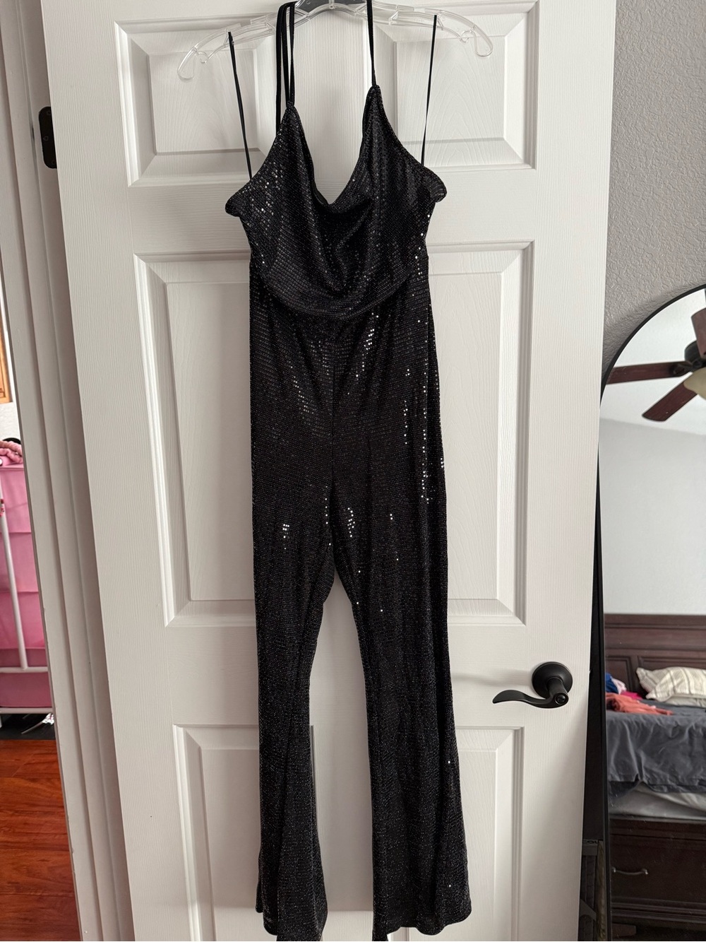 Sincerely Jules Black Sequin Cowl Neck Jumpsuit